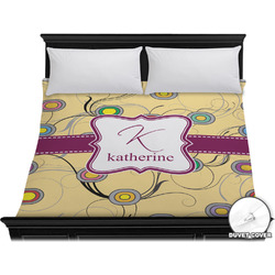 Ovals & Swirls Duvet Cover - King (Personalized)