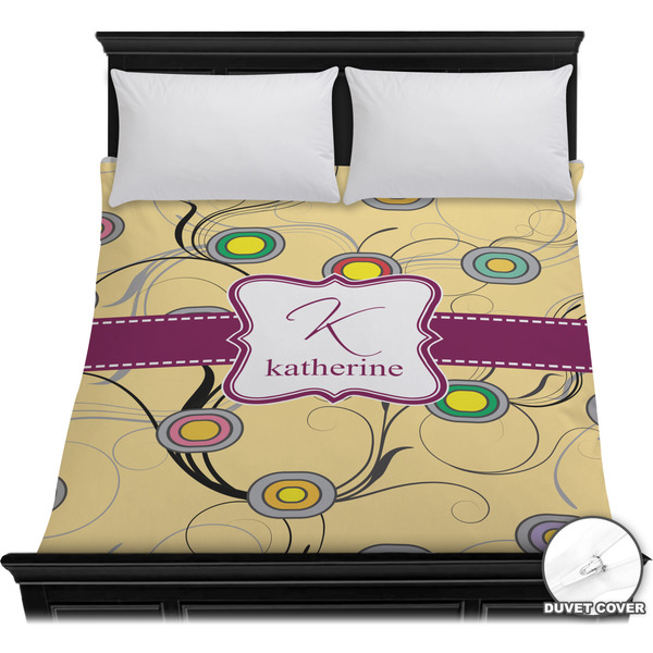 Custom Ovals & Swirls Duvet Cover - Full / Queen (Personalized)