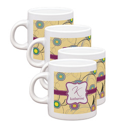 Ovals & Swirls Single Shot Espresso Cups - Set of 4 (Personalized)