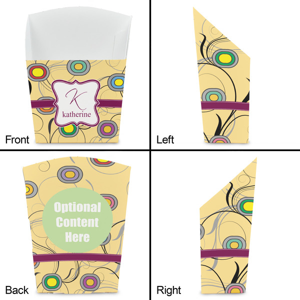 Ovals & Swirls French Fry Favor Box - Front & Back View