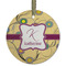 Ovals & Swirls Frosted Glass Ornament - Round