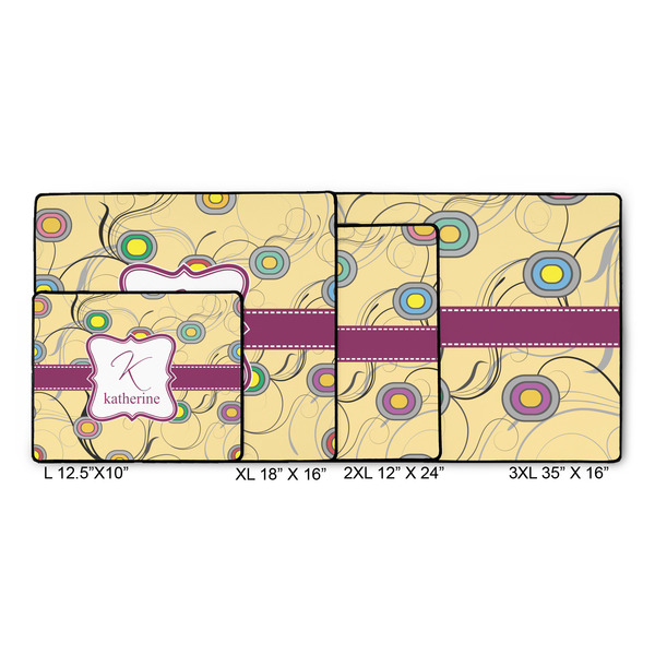 Ovals & Swirls Gaming Mats - SIZE CHART