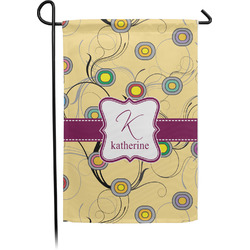 Ovals & Swirls Small Garden Flag - Single Sided w/ Name and Initial