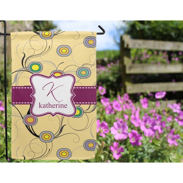 Ovals & Swirls Garden Flag - Outside In Flowers