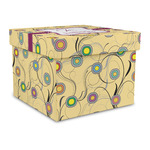 Ovals & Swirls Gift Box with Lid - Canvas Wrapped - Large (Personalized)