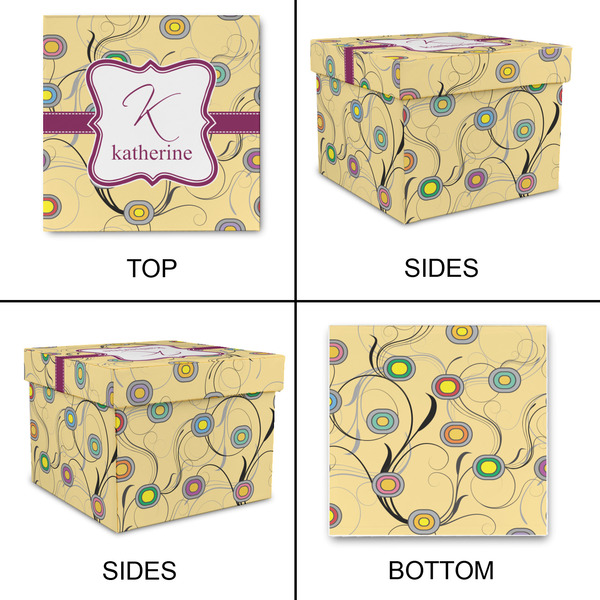 Ovals & Swirls Gift Boxes with Lid - Canvas Wrapped - Medium - Approval