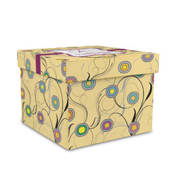 Ovals & Swirls Gift Box with Lid - Canvas Wrapped - Medium (Personalized)