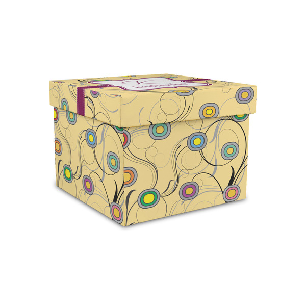 Custom Ovals & Swirls Gift Box with Lid - Canvas Wrapped - Small (Personalized)
