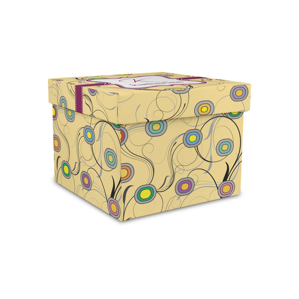 Custom Ovals & Swirls Gift Box with Lid - Canvas Wrapped - Small (Personalized)