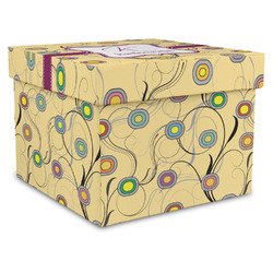 Ovals & Swirls Gift Box with Lid - Canvas Wrapped - X-Large (Personalized)