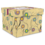 Ovals & Swirls Gift Box with Lid - Canvas Wrapped - XX-Large (Personalized)