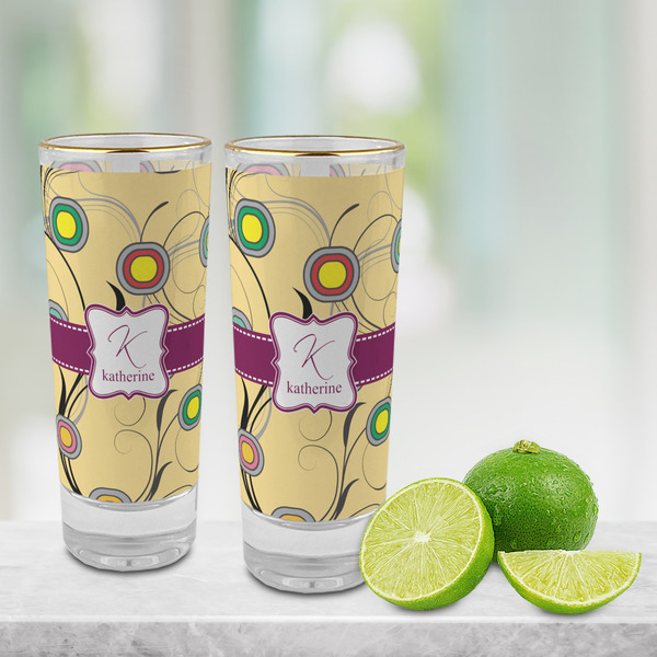 Ovals & Swirls Glass Shot Glass - 2 oz - LIFESTYLE