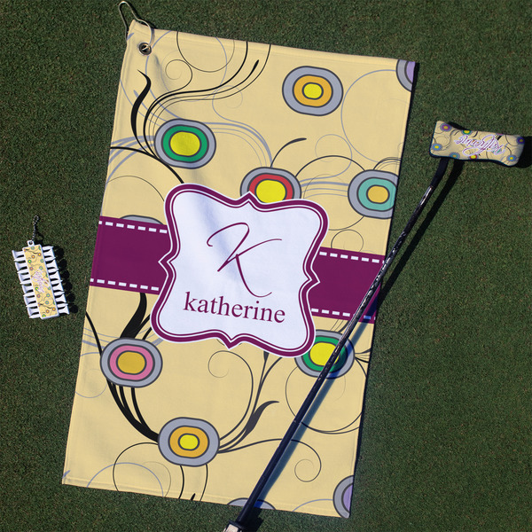 Custom Ovals & Swirls Golf Towel Gift Set (Personalized)