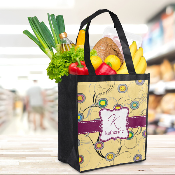 Ovals & Swirls Grocery Bag - LIFESTYLE