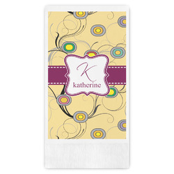 Ovals & Swirls Guest Napkins - Full Color - Embossed Edge (Personalized)