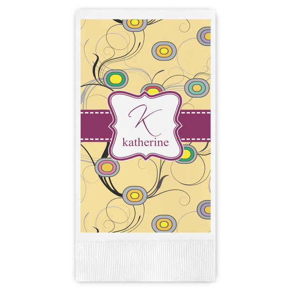 Custom Ovals & Swirls Guest Napkins - Full Color - Embossed Edge (Personalized)