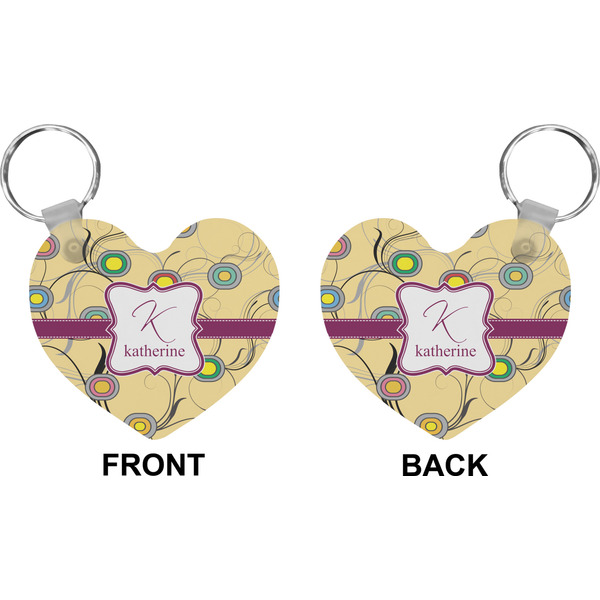 Ovals & Swirls Heart Keychain (Front + Back)