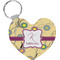 Ovals & Swirls Heart Plastic Keychain w/ Name and Initial