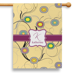 Ovals & Swirls 28" House Flag - Double Sided (Personalized)
