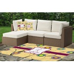 Ovals & Swirls Indoor / Outdoor Rug - Custom Size w/ Name and Initial