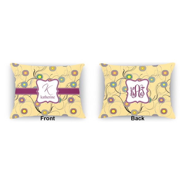 Ovals & Swirls  Indoor Rectangular Burlap Pillow (Front and Back)