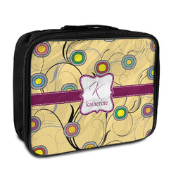 Ovals & Swirls Insulated Lunch Bag w/ Name and Initial