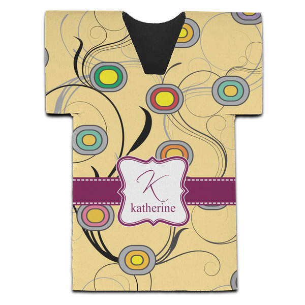 Custom Ovals & Swirls Jersey Bottle Cooler (Personalized)