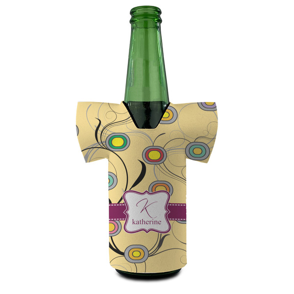 Ovals & Swirls Jersey Bottle Cooler - Set of 4 - FRONT (on bottle)