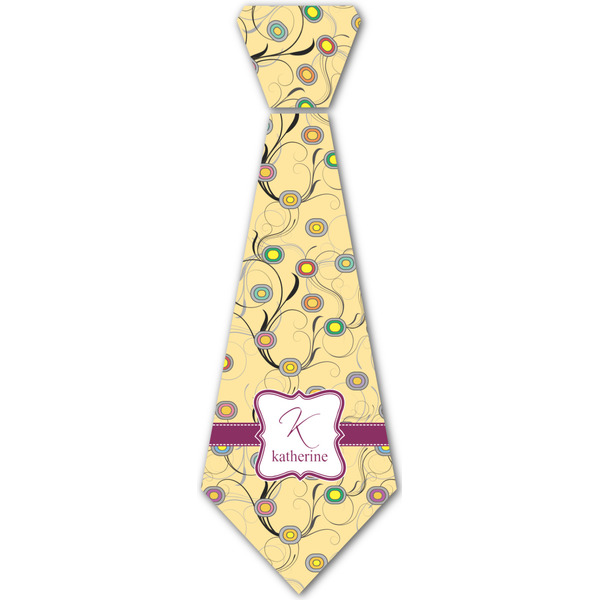 Custom Ovals & Swirls Iron On Tie - 4 Sizes w/ Name and Initial