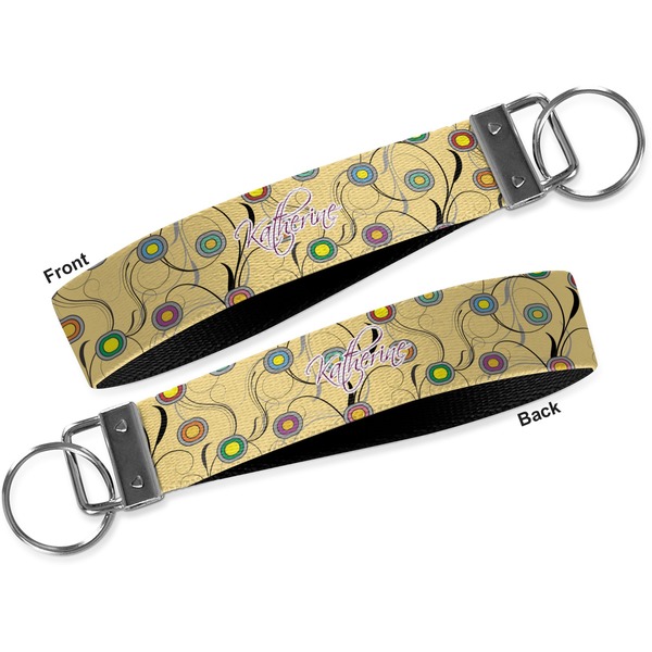 Ovals & Swirls Key-chain - Metal and Nylon - Front and Back