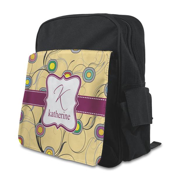 Custom Ovals & Swirls Preschool Backpack (Personalized)