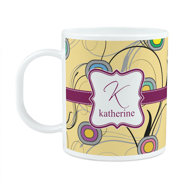 Custom Ovals & Swirls Plastic Kids Mug (Personalized)