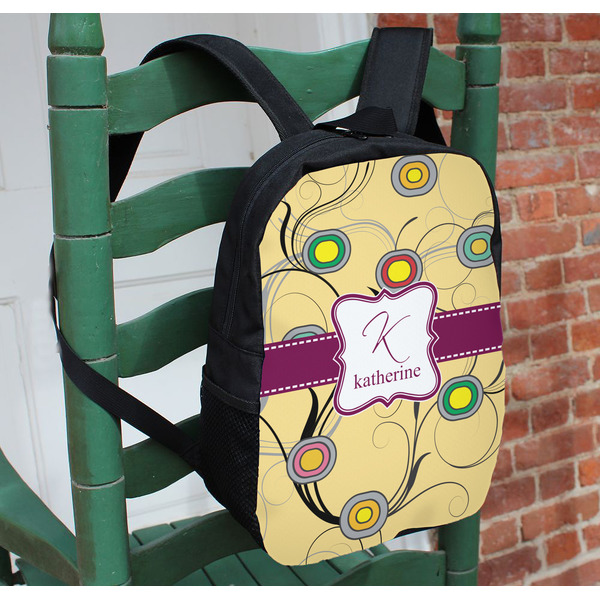 Ovals & Swirls Kids Backpack - In Context