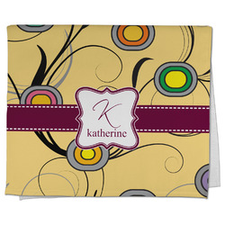 Ovals & Swirls Kitchen Towel - Poly Cotton w/ Name and Initial