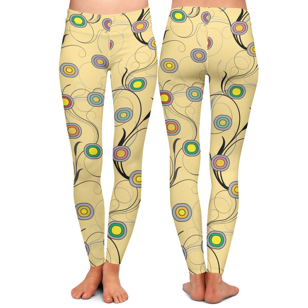 Ovals & Swirls Ladies Leggings - Front and Back
