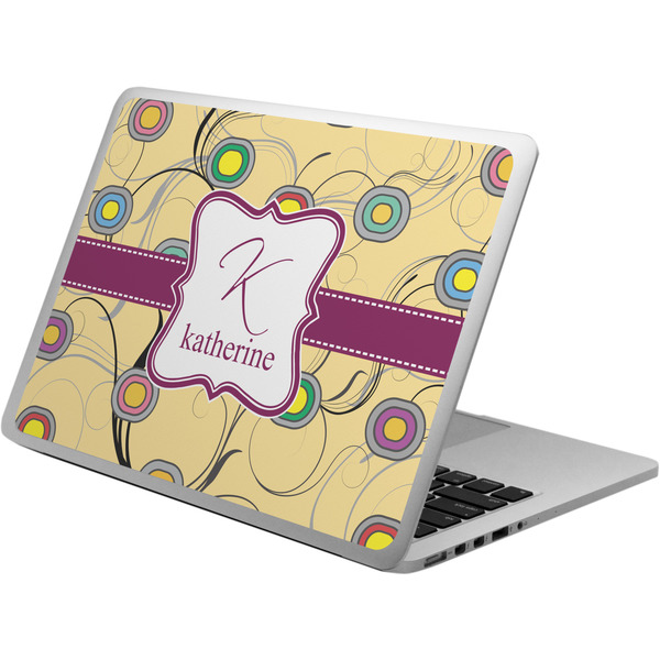 Custom Ovals & Swirls Laptop Skin - Custom Sized w/ Name and Initial