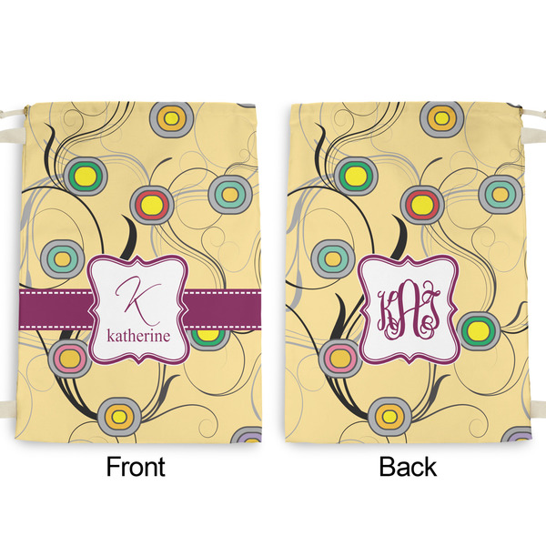 Ovals & Swirls Large Laundry Bag - Front & Back View