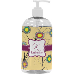 Ovals & Swirls Plastic Soap / Lotion Dispenser (16 oz - Large - White) (Personalized)