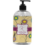 Ovals & Swirls Plastic Soap / Lotion Dispenser (16 oz - Large - Black) (Personalized)