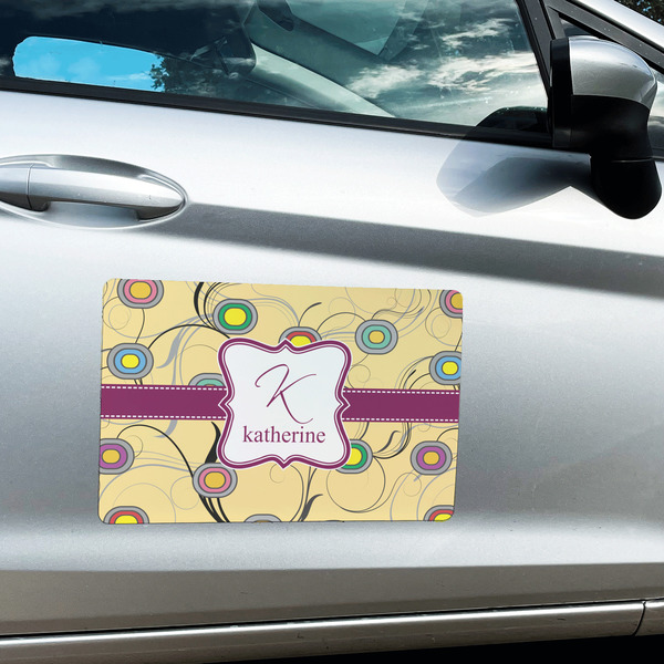Ovals & Swirls Large Rectangle Car Magnets- In Context