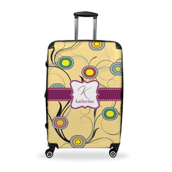 Ovals & Swirls Suitcase - 28" Large - Checked w/ Name and Initial