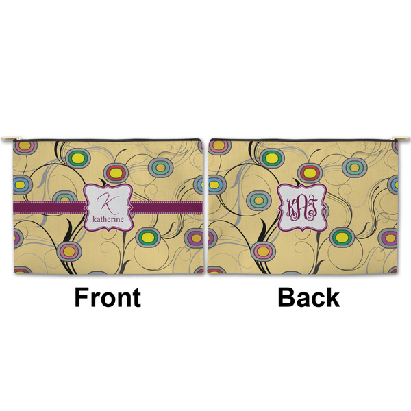 Ovals & Swirls Large Zipper Pouch Approval (Front and Back)
