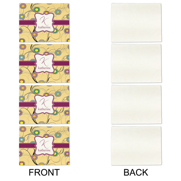 Ovals & Swirls Linen Placemat - APPROVAL Set of 4 (single sided)