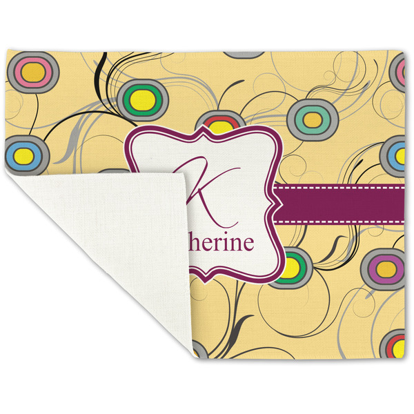 Ovals & Swirls Linen Placemat - Folded Corner (single side)