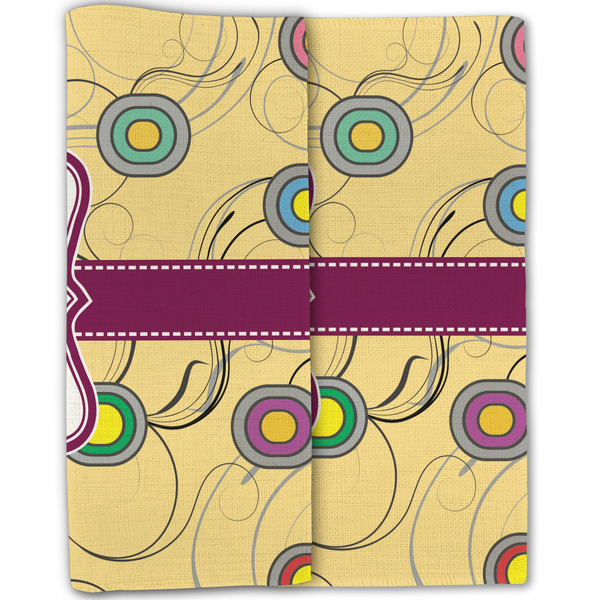 Ovals & Swirls Linen Placemat - Folded Half (double sided)