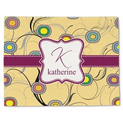 Ovals & Swirls Single-Sided Linen Placemat - Single w/ Name and Initial