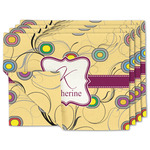 Ovals & Swirls Linen Placemat w/ Name and Initial