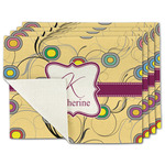 Ovals & Swirls Single-Sided Linen Placemat - Set of 4 w/ Name and Initial