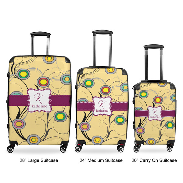 Ovals & Swirls Luggage Bags all sizes - With Handle