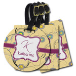 Ovals & Swirls Plastic Luggage Tag (Personalized)